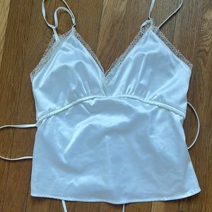 Zara white satin tank top